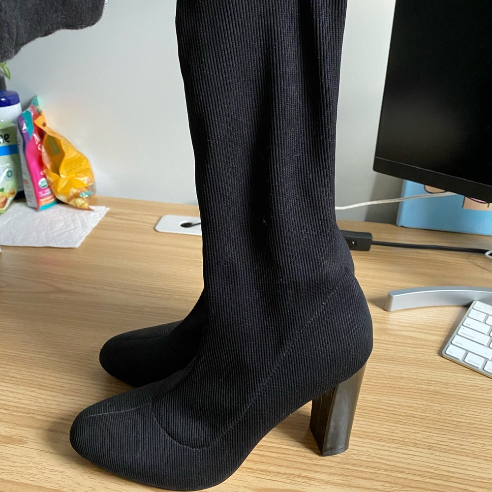 Madden Girl Stretch Knit Heeled Boot Sz 9